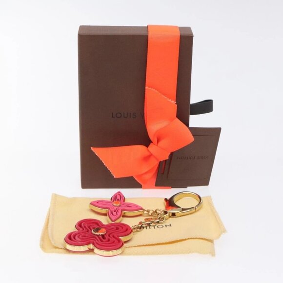 LOUIS VUITTON BijouxSac Knife Key Holder metal Gold Red - Picture 2 of 10